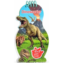 DINOSAURIER 3 IN 1 COLOR , STICKER, ACTIVITY