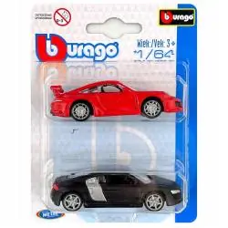 AUTA METALOWE 1:64 PORSCHE 911 TURBO + AUDI R8 2 SZT.