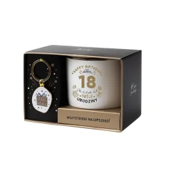 ZESTAW NA 18 URODZINY KUBEK 330 ML + BRELOK BE-HAPPY GIFTS