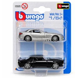 BBURAGO MERCEDES MCLAREN SLR CHEVROLET CAMARO SS MINIATURY 1:64