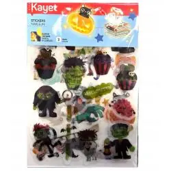 KAYET NAKLEJKI ŚWIECĄCE W CIEMNOŚCI 3 ARKUSZE HALLOWEEN