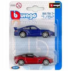 CHEVROLET CORVETTE PORSCHE 911 TURBO DIE-CAST 1:64 BBURAGO 3+