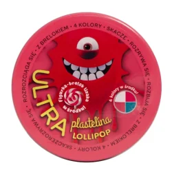 ULTRA PLASTELINA LOLLIPOP CZERWONA 4 KOLORY + FIGURKA BRELOK