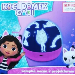 LAMPKA NOCNA Z PROJEKTOREM LED KOCI DOMEK GABI