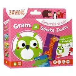 ZWIERZĘTA W ZOO GRAM Z SÓWKĄ ZUZIĄ KSIĄŻKA + GRA EDUKACYJNA 2+ - Zielona Sowa