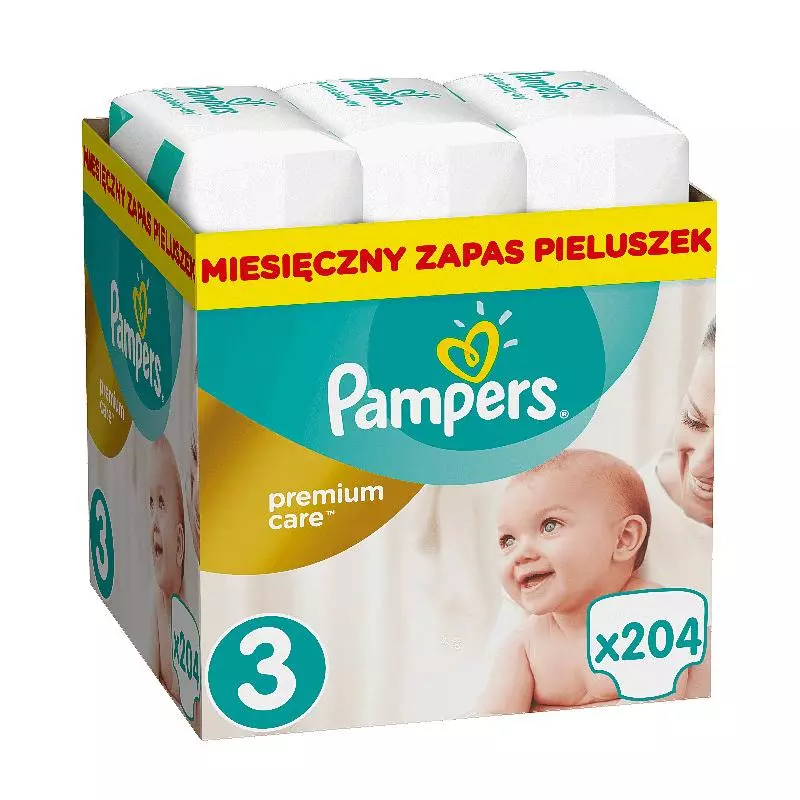 PAMPERS ACTIVE BABY DRY ROZMIAR 3 5-9 KG MIDI 208 PIELUSZEK