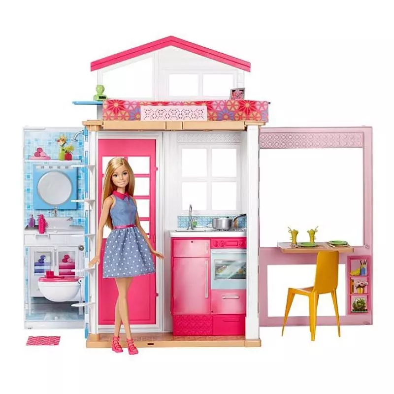 DWUPOZIOMOWY DOMEK LALKI BARBIE + LALKA DWUPOZIOMOWY DOMEK LALKI BARBIE + LALKA