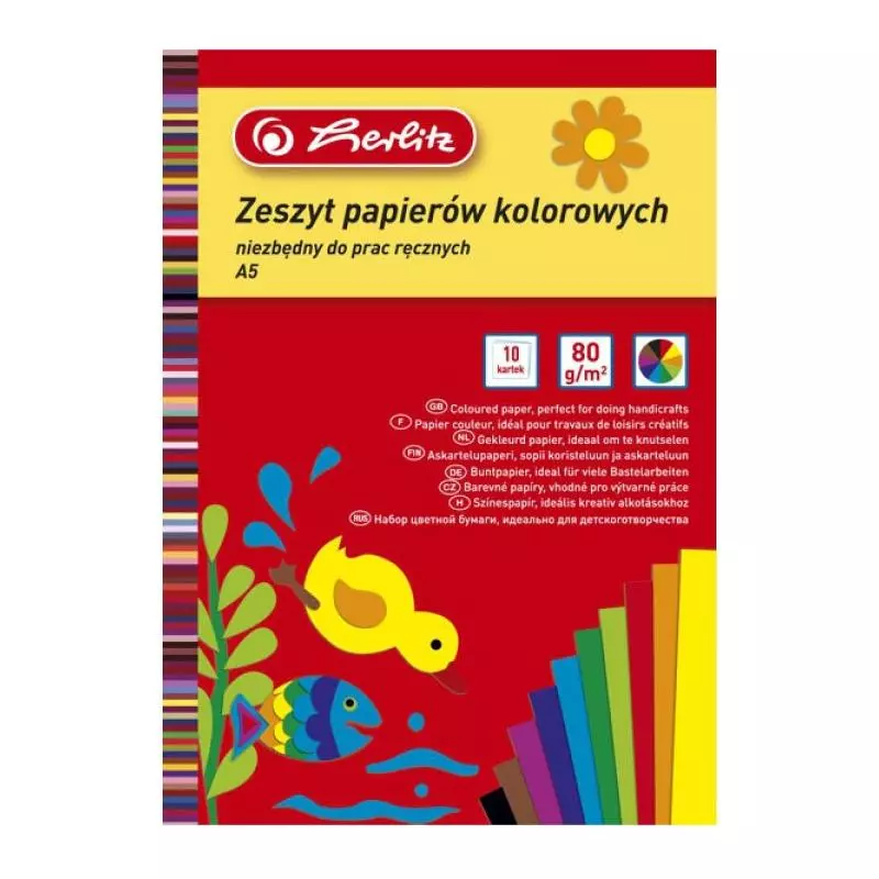 ZESZYTY PAPIERÓW KOLOROWYCH 10 KOLORÓW HERLITZ A5 - Herlitz