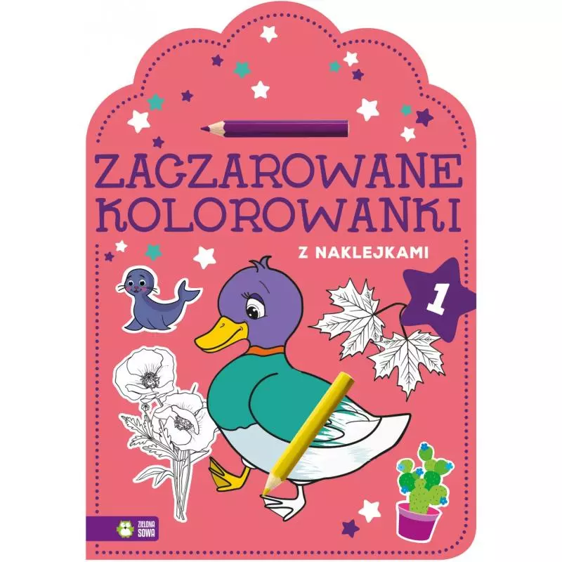 ZACZAROWANE KOLOROWANKI Z NAKLEJKAMI 4+ - Zielona Sowa
