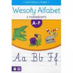 WESOŁY ALFABET Z NAKLEJKAMI A-F 4+ - Zielona Sowa