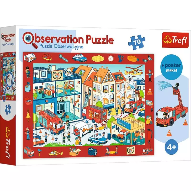 REMIZA STRAŻACKA PUZZLE OBSERWACYJNE 70 ELEMENTÓW 4+