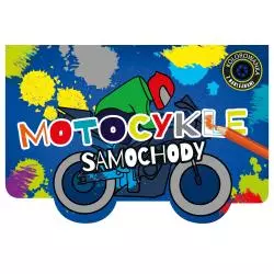 MOTOCYKLE I SAMOCHODY. KOLOROWANKA Z NAKLEJKAMI - Wilga