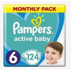 PIELUCHY PAMPERS ACTIVE BABY 6 MEGA BOX 124 SZT 13-18 KG+