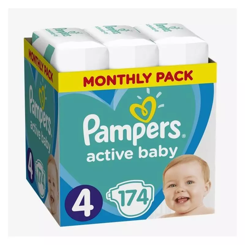 PIELUCHY PAMPERS ACTIVE BABY 4 MAXI 174SZT. 9-14 KG