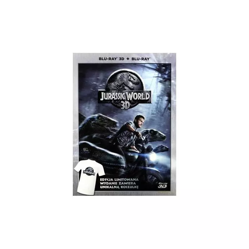 JURASSIC WORLD BLURAY PL 3D + 2D + KOSZULKA ROZM. L