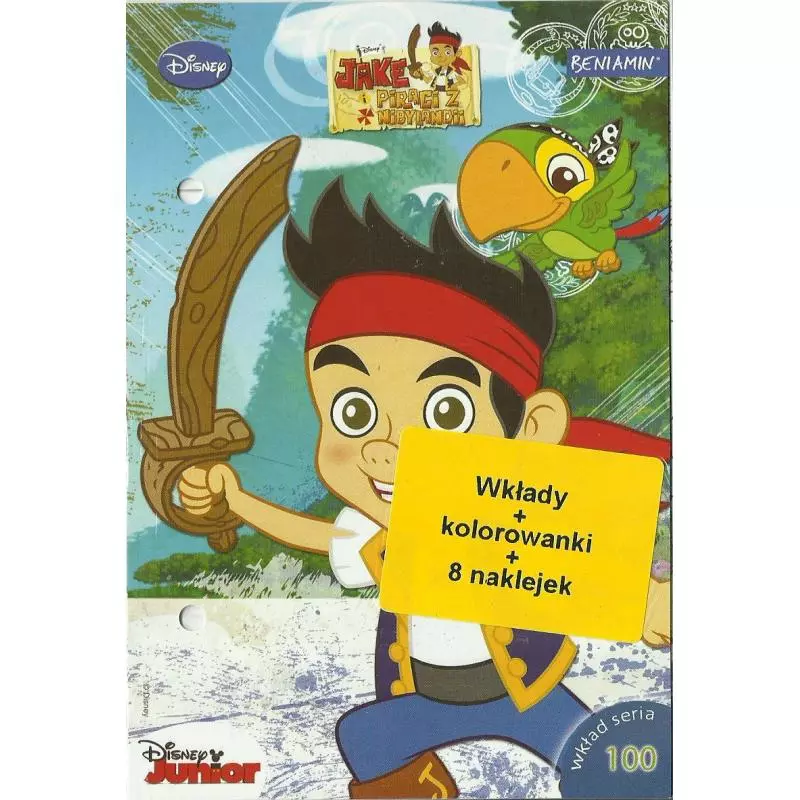 JAKE I PIRACI Z NIBYLANDII DISNEY WKŁADY DO SEGREGATORA + KOLOROWANKI + 8 NAKLEJEK